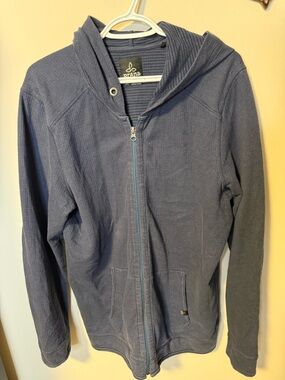 Prana Blue Full-Zip Hoodie
